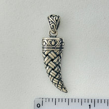 Load image into Gallery viewer, Sterling Silver CZ Viking Horn Pendent
