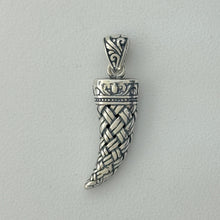 Load image into Gallery viewer, Sterling Silver CZ Viking Horn Pendent
