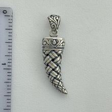 Load image into Gallery viewer, Sterling Silver CZ Viking Horn Pendent
