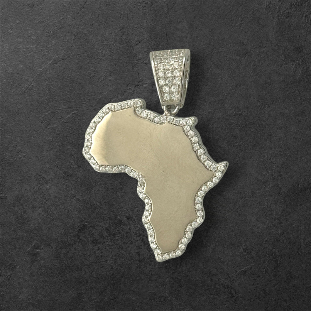 Sterling Silver CZ Africa Pendent