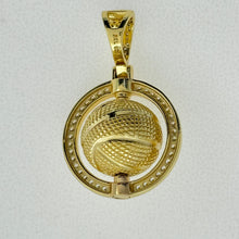 Load image into Gallery viewer, Sterling Silver CZ Spinner Basketball Pendent
