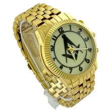 Load image into Gallery viewer, Captain Bling Masonic Gold Stainless Steel Watch: White Opal
