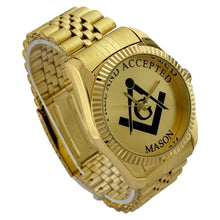 Load image into Gallery viewer, Captain Bling Masonic Gold Stainless Steel Watch: Free and Accepted
