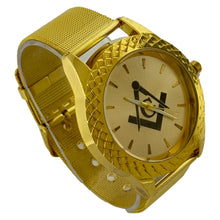 Load image into Gallery viewer, Captain Bling Masonic Gold Stainless Steel Strap Watch
