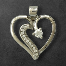 Load image into Gallery viewer, Sterling Silver CZ Heart Pendent
