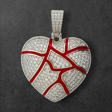 Load image into Gallery viewer, Sterling Silver CZ Broken Heart Pendent
