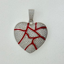 Load image into Gallery viewer, Sterling Silver CZ Broken Heart Pendent
