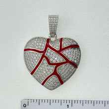 Load image into Gallery viewer, Sterling Silver CZ Broken Heart Pendent
