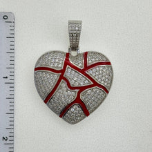 Load image into Gallery viewer, Sterling Silver CZ Broken Heart Pendent
