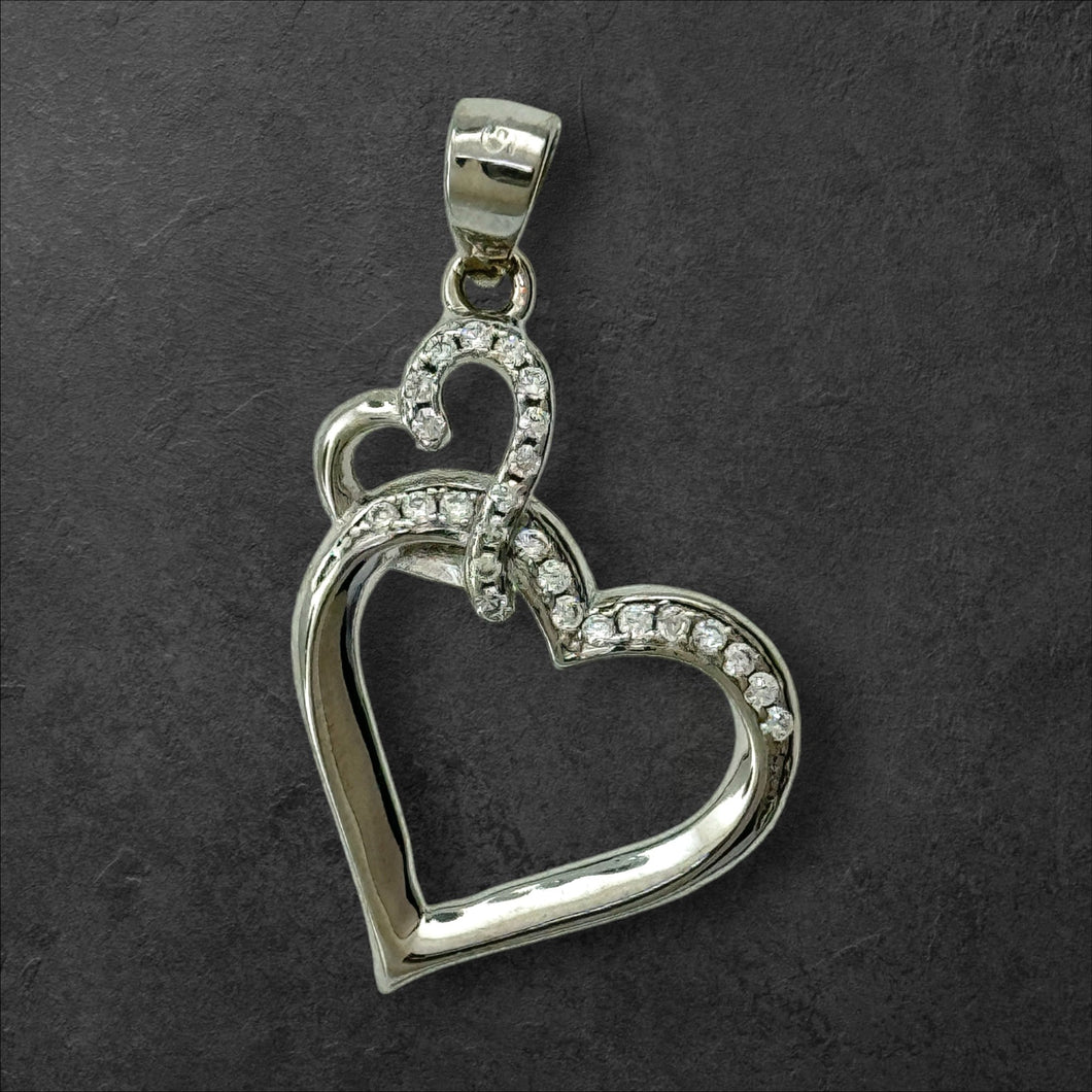 Sterling Silver CZ Heart Pendent