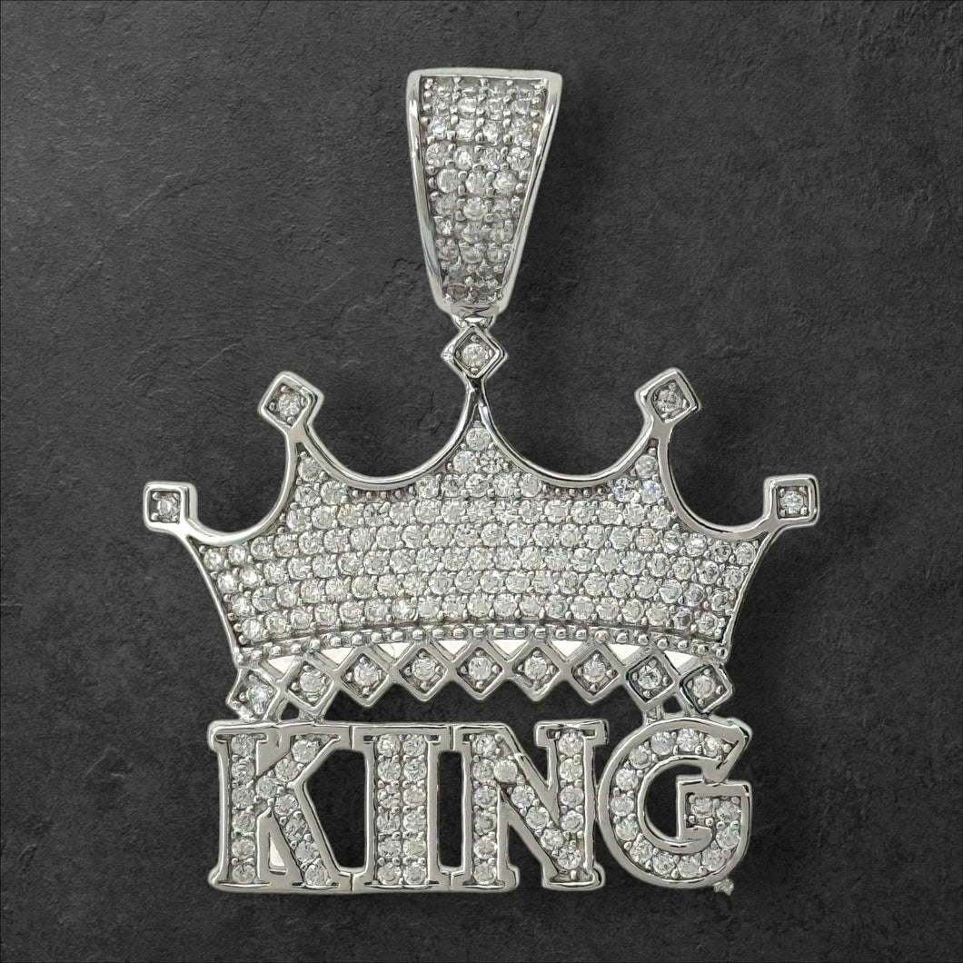 Sterling Silver CZ King Pendent