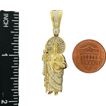 Load image into Gallery viewer, 10KT Gold Saint Pendant with CZ Stones - 6g, Religious Jewelry
