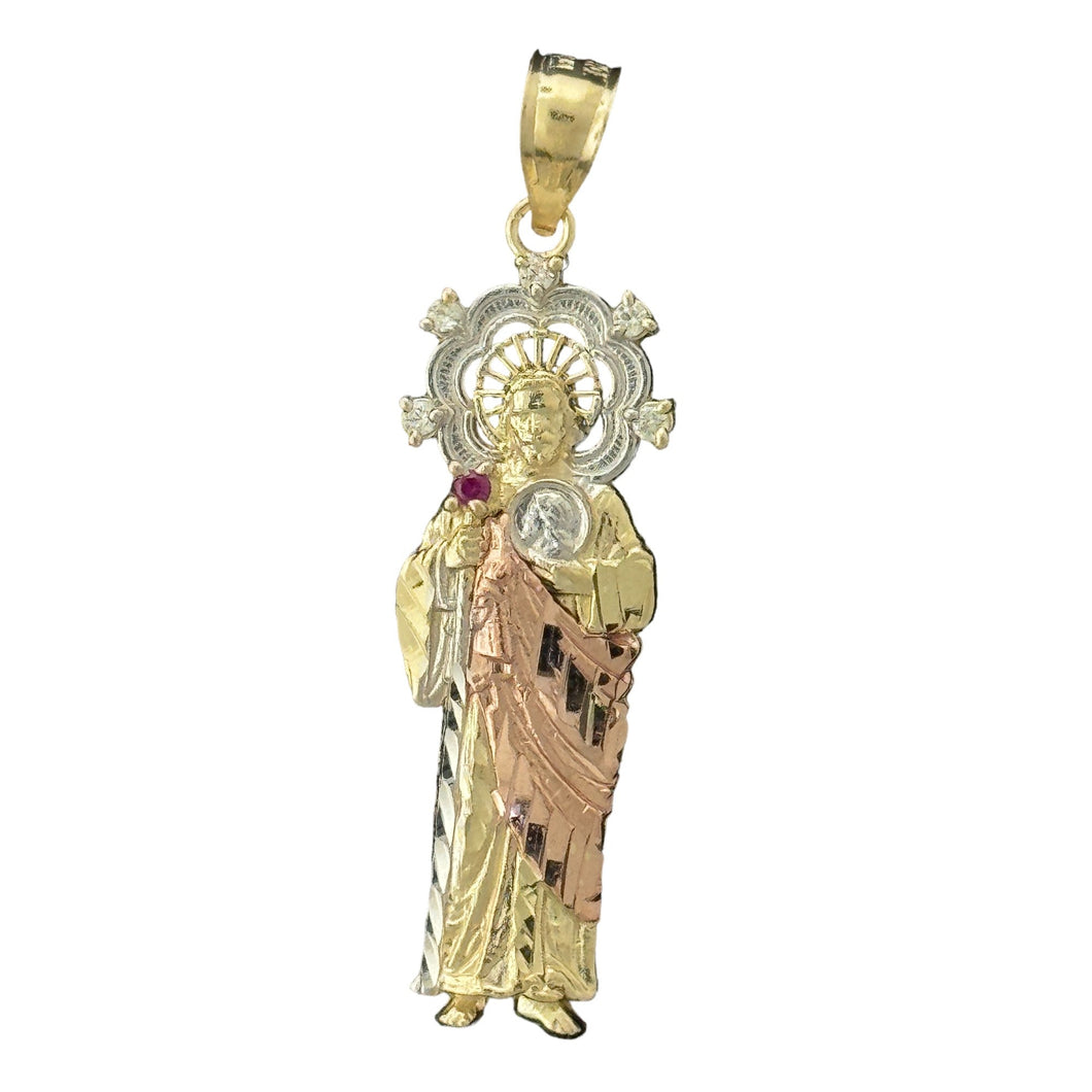 10KT Gold Multi-Tone Saint Pendant - 1.72g Religious Jewelry