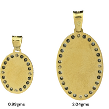 Load image into Gallery viewer, 10KT Gold Oval Saint Pendant with CZ Stones - 0.99g and 2.04g
