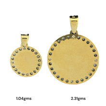 Load image into Gallery viewer, 10KT Gold Round Saint Pendant with CZ Stones - 1.04g and 2.31g
