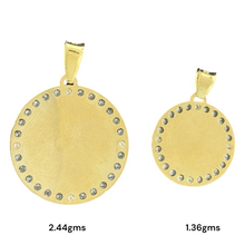 Load image into Gallery viewer, 10KT Gold Round Saint Pendant with CZ Stones - 2.44g and 1.36g
