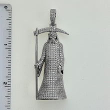 Load image into Gallery viewer, Sterling Silver CZ Santa Muerte Pendent
