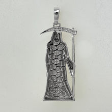 Load image into Gallery viewer, Sterling Silver CZ Santa Muerte Pendent
