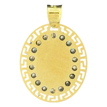 Load image into Gallery viewer, 10KT Gold Oval Saint Pendant with CZ Stones - 1.24g Religious Jewelry
