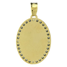 Load image into Gallery viewer, 10KT Gold Oval Saint Pendant with CZ Stones - 2.55g
