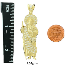 Load image into Gallery viewer, 10KT Gold Saint Pendants with CZ Stones - 5.36g and 7.54g
