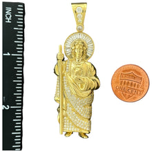 Load image into Gallery viewer, 10KT Gold Saint Pendant with CZ Stones - 12.71g
