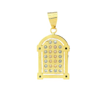Load image into Gallery viewer, 10KT Gold Saint Pendant with Green CZ Stones - 2.65g
