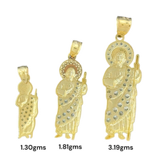 Load image into Gallery viewer, 10KT Gold Saint Pendants with CZ Stones - 1.30g, 1.81g, 3.19g
