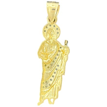 Load image into Gallery viewer, 10KT Gold Saint Pendant with CZ Stones - 2.93g
