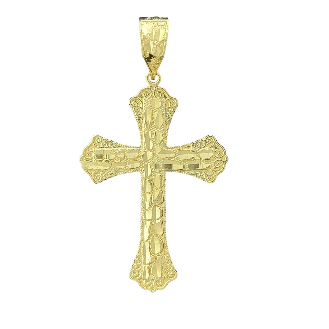 10KT Gold Ornate Cross Pendant - 4.6g