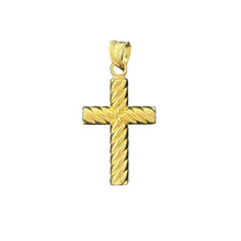 Load image into Gallery viewer, 10KT Gold Rope-Textured Cross Pendant - 1.25g
