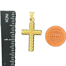 Load image into Gallery viewer, 10KT Gold Rope-Textured Cross Pendant - 1.25g
