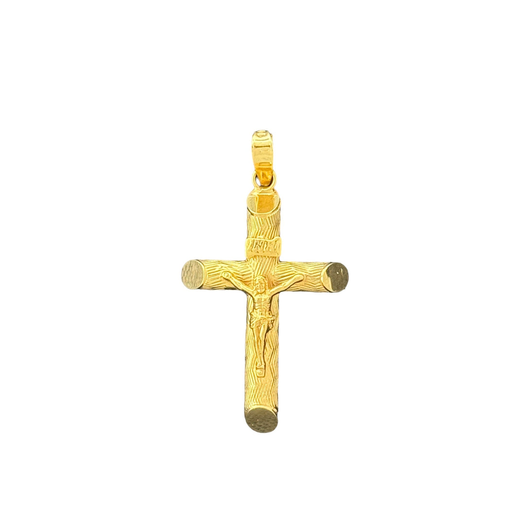 10KT Gold Crucifix Pendant with INRI Inscription - 1.81g