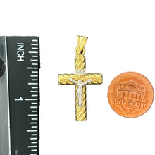 Load image into Gallery viewer, 10KT Gold Two-Tone Crucifix Pendant with INRI Inscription - 1.35g
