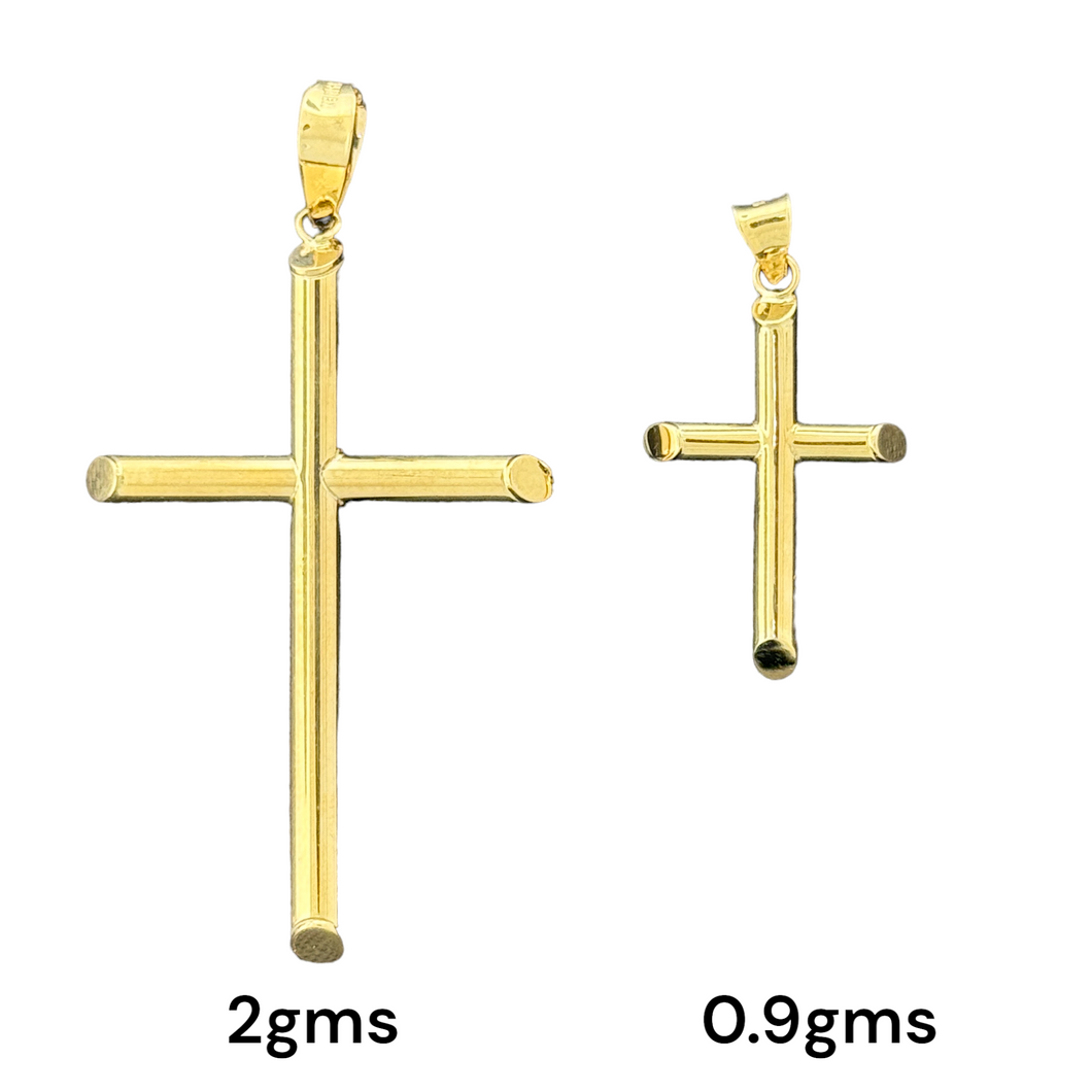 10KT Gold Plain Cross Pendants - 2g, 0.9g
