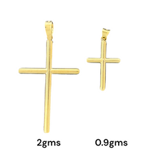 Load image into Gallery viewer, 10KT Gold Plain Cross Pendants - 2g, 0.9g
