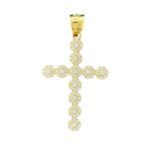 Load image into Gallery viewer, 10KT Gold Cluster CZ Cross Pendant - 3.13g
