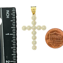 Load image into Gallery viewer, 10KT Gold Cluster CZ Cross Pendant - 3.13g
