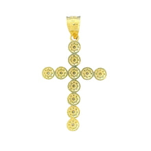 Load image into Gallery viewer, 10KT Gold Cluster CZ Cross Pendant - 3.13g
