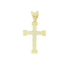 Load image into Gallery viewer, 10KT Gold Pave CZ Cross Pendant - 3.72g
