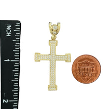 Load image into Gallery viewer, 10KT Gold Pave CZ Cross Pendant - 3.72g
