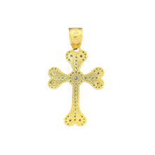 Load image into Gallery viewer, 10KT Gold Filigree CZ Cross Pendant - 3.83g
