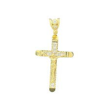 Load image into Gallery viewer, 10KT Gold Crucifix Pendant with CZ Stones - 4.83g
