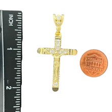 Load image into Gallery viewer, 10KT Gold Crucifix Pendant with CZ Stones - 4.83g
