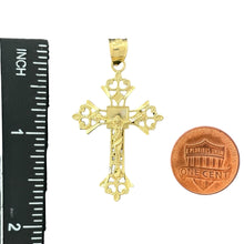 Load image into Gallery viewer, 10KT Gold Filigree Crucifix Pendant - 2.63g
