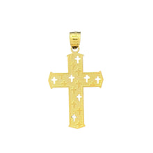 Load image into Gallery viewer, 10KT Gold Cross Pendant with Cutout Design - 1.26g
