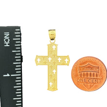 Load image into Gallery viewer, 10KT Gold Cross Pendant with Cutout Design - 1.26g
