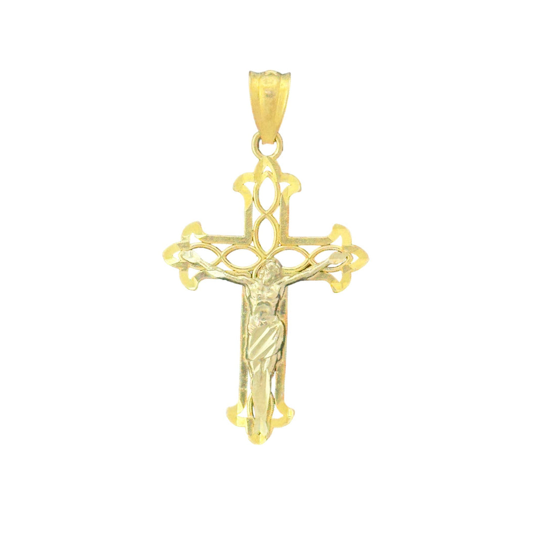 10KT Gold Filigree Crucifix Pendant - 1.31g