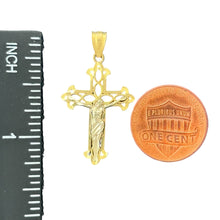 Load image into Gallery viewer, 10KT Gold Filigree Crucifix Pendant - 1.31g
