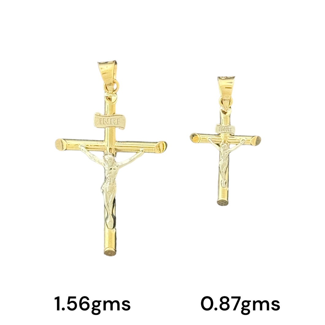 10KT Gold Crucifix Pendants - 1.56g, 0.87g